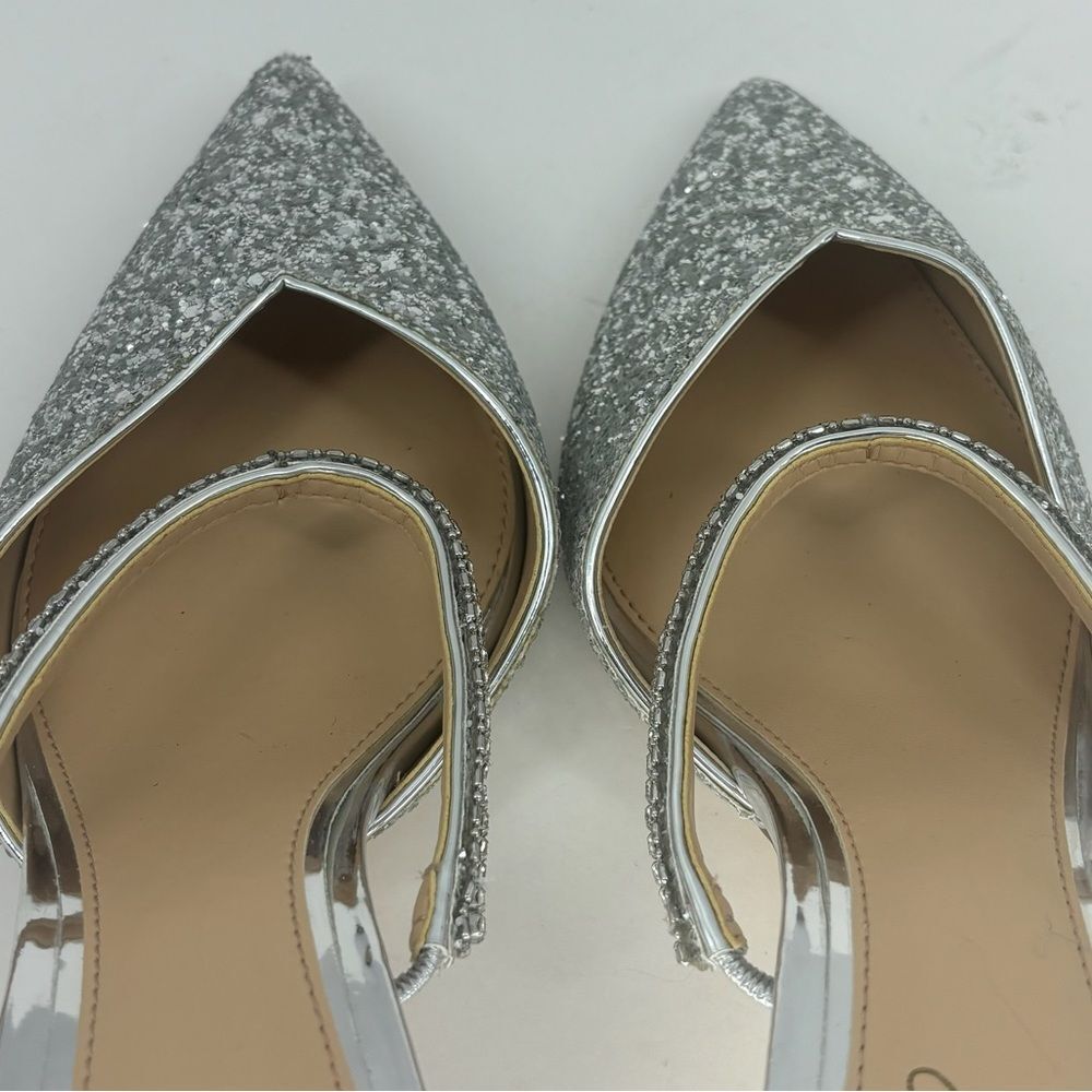 Jewel Badgley Mischka Silver Gray Sparkle Heels - Picture 5 of 9